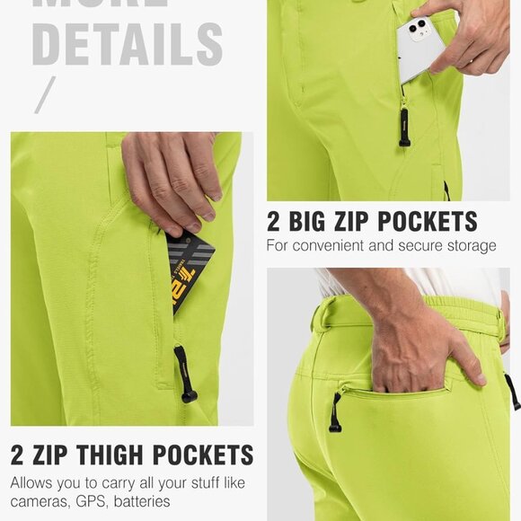 Men's Lightweight Hiking‎ Pants with Belt - Picture 5 of 7